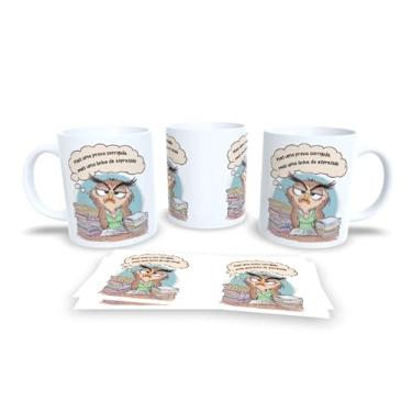Imagem de Caneca de Café com Coruja Rabugenta, Cerâmica Branca, Design Divertido em Português, Presente para Amantes de Café (18995)