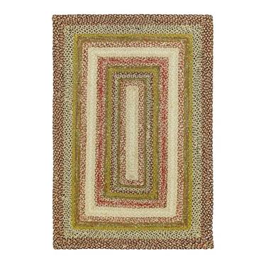 Imagem de Weaving Village Tapete trançado de juta tradicional, decoração rústica rústica para cozinha, sala de estar, sala de jantar, quarto, pôr do sol na floresta, 60 x 7 cm