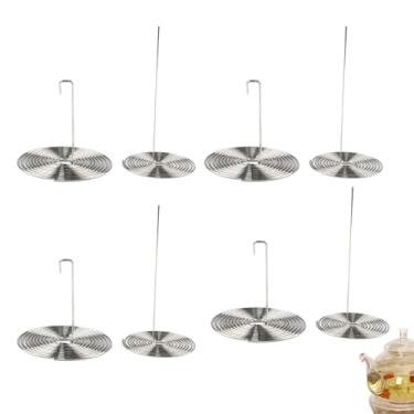 Imagem de NentMent Pacote com 8 filtros de vidro bule de chá de aço inoxidável com folhas soltas, filtro de dreno de chá, bule de chá para bule de chá de vidro com infusor removível, bule de chá grande