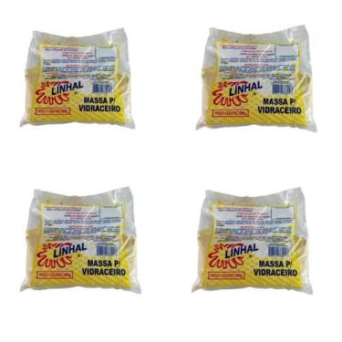 Imagem de Kit Com 4 Massa Para Vidraceiro Linhal 500g Profissional