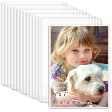 Imagem de AKONEGE 15 protetores rígidos de impressão de 12,7 x 17,8 cm, protetores de folha de plástico rígido transparente à prova d'água, protetores de folhas rígidas, capas de plástico, porta-documentos de