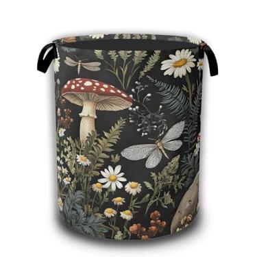 Imagem de Cesta de roupa suja floresta de cogumelos selvagens, cesto de roupa suja, impermeável, bolsa dobrável, balde de armazenamento de roupas, organizador de brinquedos decorativo para banheiro, quarto