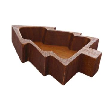 Imagem de KiBcsLic Bandeja de servir para árvore de Natal, decoração de Natal, fruteira, prato de madeira para lanches, doces e frutas, Marrom