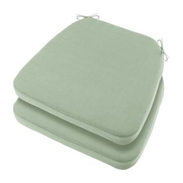 Imagem de Sage Almofadas para cadeira de jantar com laços, almofadas de assento impermeáveis para ambientes externos com suporte antiderrapante, capa removível lavável na máquina, 40,6 x 40,6 x 5 cm, conjunto