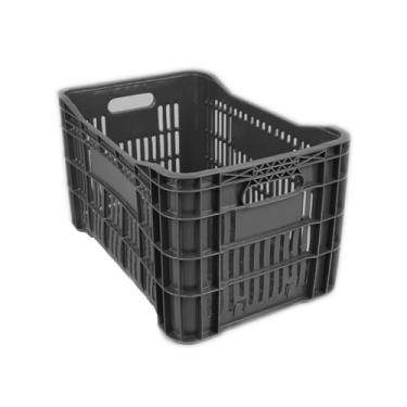 Imagem de Caixa Organizadora Multiuso Agricola Vazada Feira Plastica 49L(PRETO)