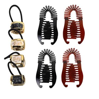 Imagem de DIYOVNAK Prendedores de cabelo de banana de plástico, 8 peças para rabo de cavalo, acessórios de cabelo para mulheres e meninas presentes