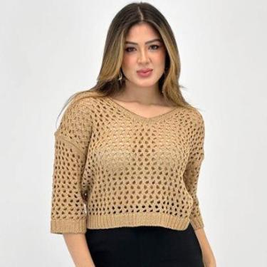 Imagem de Blusa Via Tricot Modal Manga 3/4 Feminina-Feminino