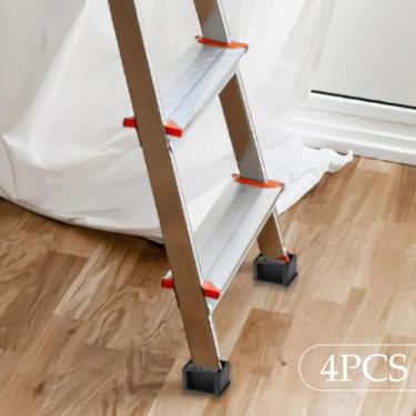 Imagem de RNXRZANK Conjunto de 4 Protetores de Pés para Escada Dobrável, Estabilidade Aprimorada, Estabilizador de Substituição, Pé Antiderrapante para Uso Doméstico, Estilo B, Tamanho real