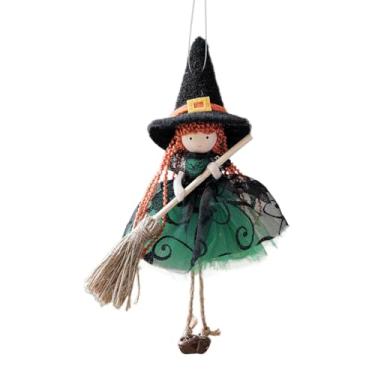 Imagem de Boneca de bruxa de cozinha para boa sorte, ornamento de boneca bruxa pendurável, estatueta assustadora colecionável para janela, parede, jardim, pátio, casa, casa assombrada
