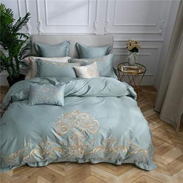 Imagem de Jogo de cama branco, 4/7 peças, bordado, capa de edredom, conjunto de lençóis, fronhas 3 tamanho Queen, 7 peças