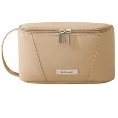 Imagem de Necessaire feminina para maquiagens e itens de higiene, perfeito para viagens e organização(Marrom)