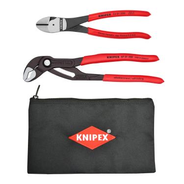 Imagem de KNIPEX 9K 00 80 124 US Cobra 25,4 cm. Alicates de junção de caixa/20,3 cm. Conjunto de alicates de corte diagonal com bolsa de bônus (3 peças)