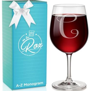 Imagem de Monograma 340 ml Vidro gravado Elegante Vinho - Bebendo vinho tinto ou branco com estilo - para qualquer ocasião especial - por: On The Rox, C-Monogram, 1