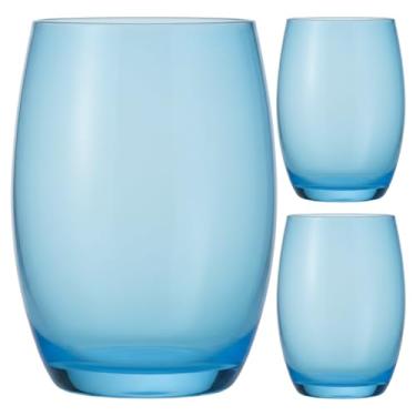 Imagem de Jogo 3 Copos de Vidro Flórida 475ml Redondo Água e Suco Cor: Azul