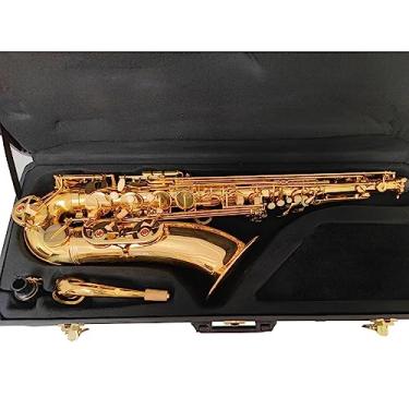 Imagem de Instrumento clássico de saxofone tenor de latão profissional com estrutura individual B-key com estojo