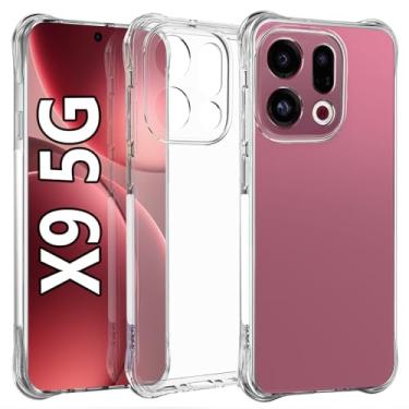 Imagem de USTIYA Capa para Oppo Find X9 TPU transparente quatro cantos capa de proteção de grau militar transparente macia