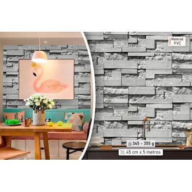 Imagem de Papel de Parede Adesivo PVC Estampa Parede Rochosa - 5 Metros - TOP RI