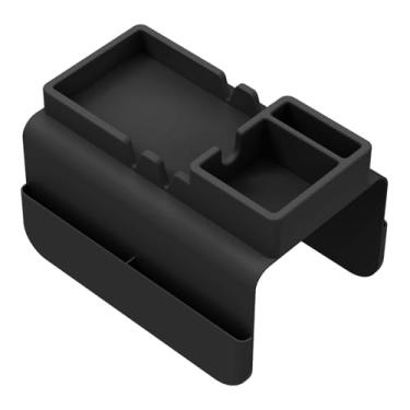 Imagem de Bandeja de braço de sofá, suporte de silicone antiderrapante para sofá, mesa de apoio de braço flexível e dobrável para lanches, telefone, controle remoto, lata de refrigerante, xícara de café (preto)