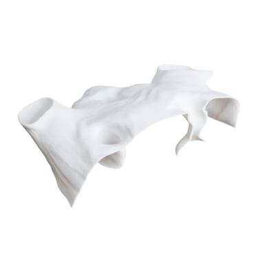 Imagem de Saim Decoração de caverna de aquário – Túnel de esconderijo de peixe impresso em 3D para peixe-gato Betta, Guppy e Corydora – Esconderijo de camarão curvo natural com design de vários furos, caverna