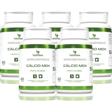 Imagem de Kit Com 05 - Cálcio Mdk (Cálcio, Magnésio, Vitamina D e K2) 60 Capsulas TuttiFlora-Unissex