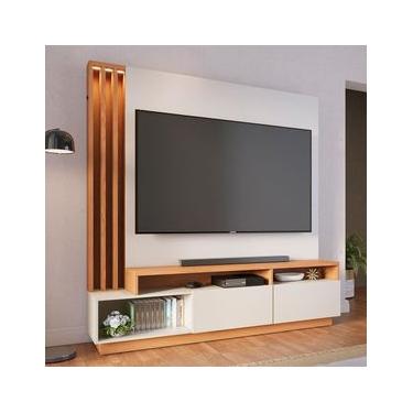 Imagem de Estante Home Colibri Humaitá com 180 cm de Largura, Ideal para TV de Até 65” Bege Claro