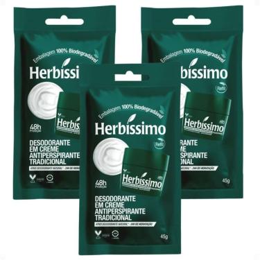 Imagem de Kit Herbíssimo Refil Tradicional: 3 Desodorantes Cremes Antiperspirantes 45g