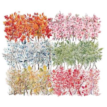 Imagem de Conjunto de adesivos de 120 ramos para materiais de scrapbook, adesivos de folha de scrapbook, adesivos de folha natural para scrapbooking, planejador, diário de lixo, diários de bala