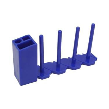 Imagem de Fancyes Suporte para bobinas, organizador para máquinas de costura, fácil de instalar e remover, para uso doméstico e industrial, Azul Escuro