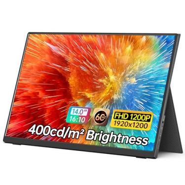 Imagem de MNN Monitor portátil de 35.6 cm FHD 1920 * 1200P USB C HDMI ultrafino IPS Display de viagem com capa inteligente e alto-falantes, HDR Plug&Play, monitor externo para laptop, telefone, Mac (brilho de