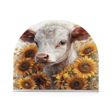 Imagem de Porta-guardanapos de girassóis e vacas das terras altas para mesas - Porta-guardanapos para cozinha, porta-guardanapos de mesa, porta-guardanapos de coquetel, porta-guardanapos de papel57