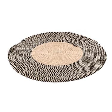 Imagem de Generic Tapete Circular de Juta Elegante Estilo Escandinavo Retro Reversível (45 cm/17,72 pol.)