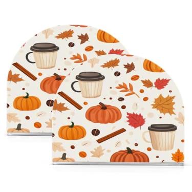 Imagem de Wassud Porta-guardanapos de acrílico fofo de abóbora, dispensador de guardanapo de papel moderno em forma de U para mesa, cozinha, sala de jantar, bancada 2 peças (comporta 50-60 guardanapos)