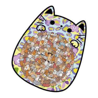 Imagem de Quebra-cabeça para amantes de gatos, 135 peças, formato animal, quebra-cabeças de para gatos - para adultos, crianças, meninos, meninas, aniversário, férias, projetos educativos, decorações e