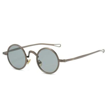 Imagem de Óculos de Sol Retrô Metal Punk Polarizados Femininos com Lentes Transparentes, Armação Masculina com Proteção UV400, Cor Cinza Chumbo