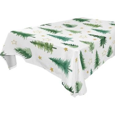 Imagem de Burbuja Toalha de mesa de pinheiros, toalha de mesa quadrada anti-rugas grossa para decoração de jantar, cozinha, festa, 152 x 152 cm