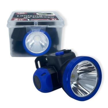 Imagem de Lanterna de Cabeça LED Recarregável Profissional, 1200 mAh, Bateria de Lítio, Regulagem 90 Graus, 2 Intensidades de Luz, Plástico e Metal