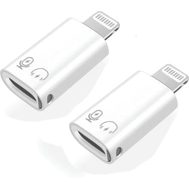 Imagem de [Certificado Apple MFi] Pacote com 2 adaptadores de fones de ouvido Lightning macho para USB C fêmea, fones de ouvido Lightning para tipo C Aux Audio Adopter Connector Dongle para iPhone 14/13/12/11/8