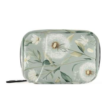 Imagem de Caixa organizadora de pílulas, porta-comprimidos de viagem semanal, 7 dias, fofo, organizador de vitaminas, distribuidor, planejador, armazenamento, pequeno, compacto, verde sálvia, dente-de-leão10