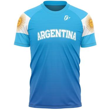Imagem de Camiseta Filtro UV Argentina Bandeira OverFame Azul Escuro-Masculino