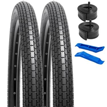 Imagem de YUNSCM Pneus de bicicleta de 66 cm 26 x 2,35/60-559 60TPI e 66.0 cm válvula Schrader compatível com 26x2,3 26x2,35 26x2,35 26x2,4 pneus e tubos de bicicleta (Y-1161)
