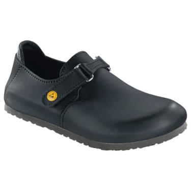 Imagem de Birkenstock Original Linz Alpro Couro Largura estreita 583158, Preto, 8 Narrow Women/8 Narrow Men