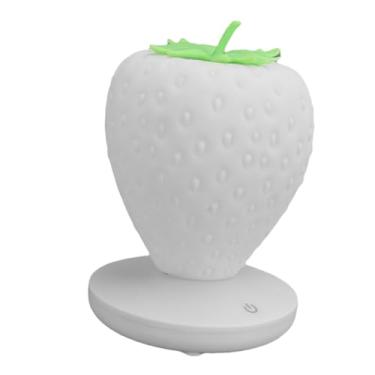 Imagem de Hyuduo Morango Noite Lâmpada de Cabeceira Mesa Usb Recarregável Regulável Led Silicone Luz Com Quente e Macio para Crianças Berçário Quarto Decoração (2.5W)