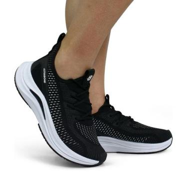 Imagem de Tênis Feminino Esportivo Caminhada Ortopédico Treino Confortável Acade