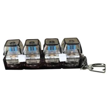 Imagem de simhoa Mini chaveiro com teclado, brinquedo de dedo que faz cliques, teclado mecânico com botão de descompressão, Preto 7.5x2.5x2cm