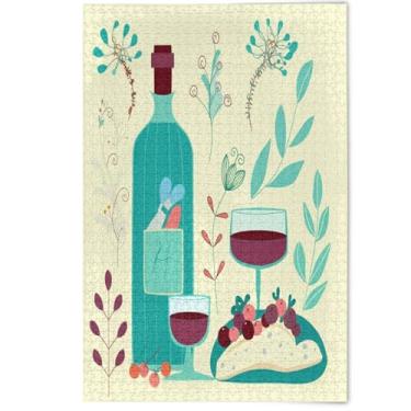 Imagem de Quebra-cabeça 500 peças adulto família jogo decoração de casa garrafa de vinho engraçado presentes de mordaça divertida família elefante branco presentes, 500 peças, 52 cm x 37,8 cm