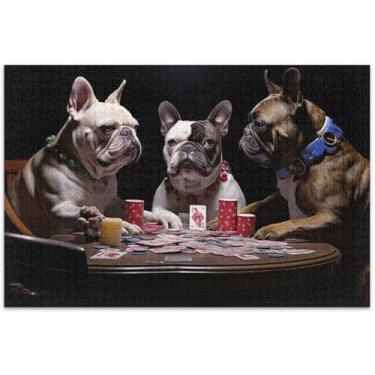 Imagem de Bulldogs Quebra-cabeça preto engraçado para adultos 500 peças brinquedos familiares arte homens presentes exclusivos elefante branco engraçado