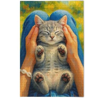 Imagem de Cute Cat Vibrant Animal Vivid Jigsaw 500 Piece Puzzle Adults, White Elephant Party Gifts Art Hard Puzzles Floral Landscape Art, 500 Pieces, 20.5" x 14.9"