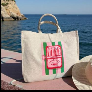 Imagem de Bolsa Verão Sacola de Praia Clube Atoalhada Estampas modernas - NoBran