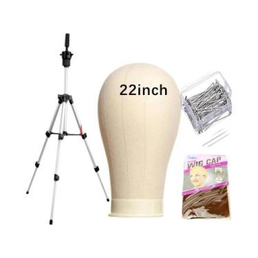 Imagem de Cabeça De Manequim Para Treinamento De Perucas Com Bloco De Lona E Sup