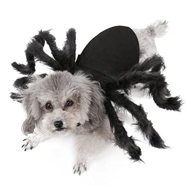Imagem de Fantasia de Pet Aranha Halloween para Cães e Gatos Traje Peludo Poliéster com 8 Pernas Confortável Fita Fixação Rápida Festas Uso Diário Fotografias Adorável Chamativo